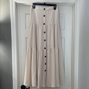 Shein Cream Button-Down Maxi Skirt